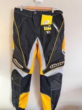 Thor MX Phase 4 Motocross Pants Men's 34 Black Yellow Racing NWT